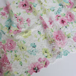 Load image into Gallery viewer, Watercolor on White Floral 11&quot; Wide Stretch Lace
