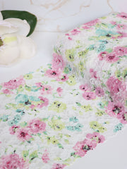 Load image into Gallery viewer, Watercolor on White Floral 11&quot; Wide Stretch Lace
