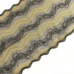Load image into Gallery viewer, Chocolate &amp; Gold 7.5&quot; Wide Stretch Lace
