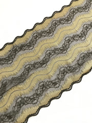 Load image into Gallery viewer, Chocolate &amp; Gold 7.5&quot; Wide Stretch Lace
