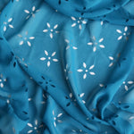 Load image into Gallery viewer, Teal Floral Laser Cut Chiffon
