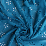 Load image into Gallery viewer, Teal Floral Laser Cut Chiffon
