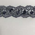 Load image into Gallery viewer, Navy &amp; Silver 2.25" Wide Stretch Lace
