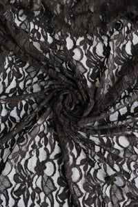 Black Floral Cotton/Nylon Lace