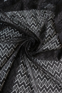 Black Chevron Crochet Lace