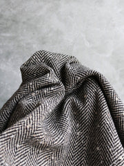 Load image into Gallery viewer, Black &amp; White Herringbone With Nupps Wool Coating