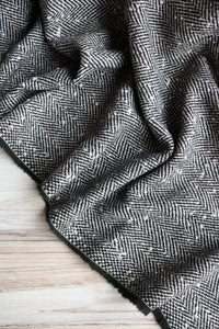 Black & White Herringbone With Nupps Wool Coating