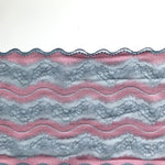 Load image into Gallery viewer, Pink &amp; Blue-Gray 7.5&quot; Wide Stretch Lace
