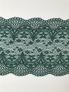 Pine Green 7.5" Wide Stretch Lace