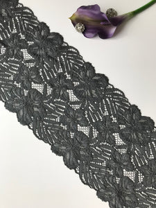 Pebble Gray 7.5" Wide Stretch Lace
