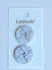 Load image into Gallery viewer, 1" Art Nouveau Flower Pearl Buttons | LaMode