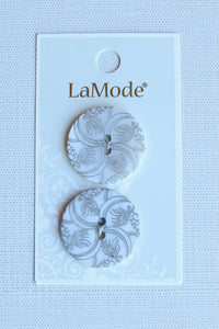 1" Art Nouveau Flower Pearl Buttons | LaMode