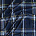 Load image into Gallery viewer, Black &amp; Yellow Window Pane Plaid Double Brushed Poly
