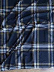 Load image into Gallery viewer, Black &amp; Yellow Window Pane Plaid Double Brushed Poly
