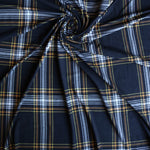 Load image into Gallery viewer, Black &amp; Yellow Window Pane Plaid Double Brushed Poly
