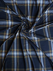 Load image into Gallery viewer, Black &amp; Yellow Window Pane Plaid Double Brushed Poly
