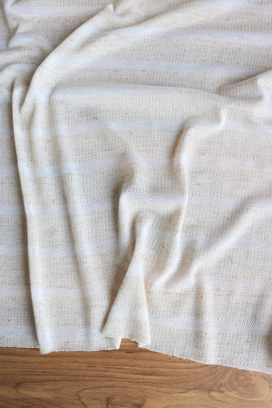Ivory & Oatmeal  Linen Jacquard Sweater Knit