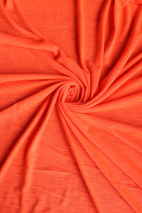 Neon Orange Spun Poly Slub Jersey