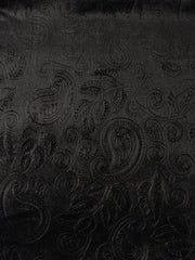 Load image into Gallery viewer, 2YD 20IN REMNANT; Black Paisley Embossed Stretch Velvet

