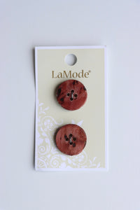 1/2" Red Wood Buttons | LaMode