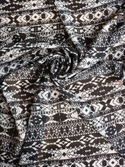 Load image into Gallery viewer, Black &amp; White Geometric Stripe Chiffon