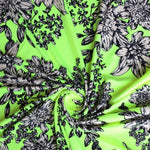 Load image into Gallery viewer, Betsy Floral on Neon Yellow Double Brushed Poly
