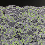 Load image into Gallery viewer, White &amp; Neon Yellow 8.75&quot; Wide Stretch Lace
