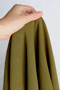 4YD 32IN REMNANT; Olive Florence Stretch Woven