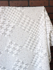 Load image into Gallery viewer, Ivory &amp; Silver &amp; Gold Houndstooth Metallic Special Occasion Sweater Knit