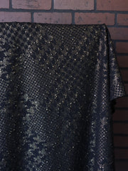 Load image into Gallery viewer, Black &amp; Gold Houndstooth Metallic Special Occasion Sweater Knit