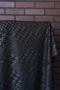 Black & Gold Houndstooth Metallic Special Occasion Sweater Knit