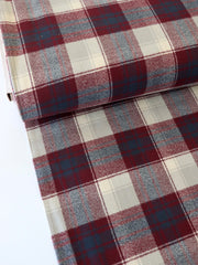 Load image into Gallery viewer, Burgundy/Navy/Ivory Plaid | Mammoth Flannel | Robert Kaufman