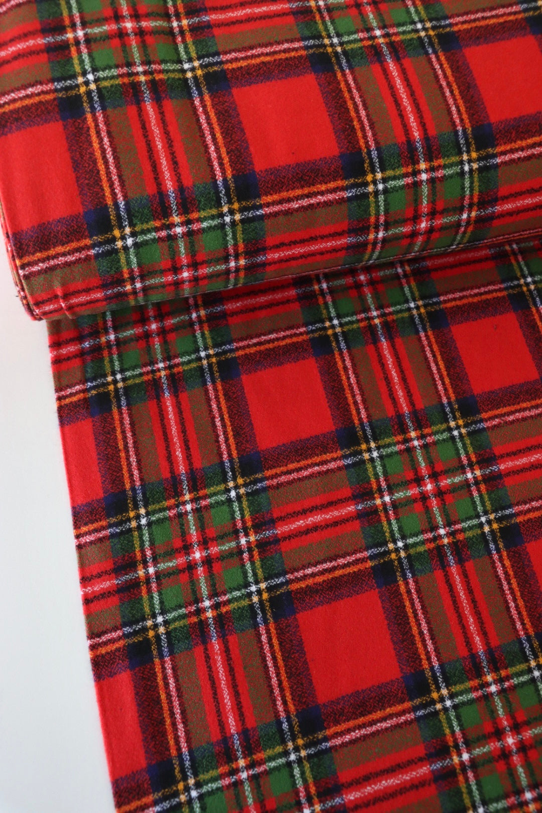 Flannel Yarn Dyed Plaid Fabric Royal Stewart Red, by the yard, Flannel  Fabric 