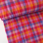 Load image into Gallery viewer, 1YD 18IN REMNANT; Magenta/Periwinkle/Melon Mini Check | Mammoth Flannel | Robert Kaufman
