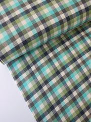 Load image into Gallery viewer, Navy/Fern/Blue Mini Check | Mammoth Flannel | Robert Kaufman