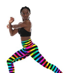 Load image into Gallery viewer, Neon Rainbow Ombre K-Deer Signature Stripe Athletic Nylon/Spandex
