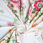 Load image into Gallery viewer, Esme Floral on Ivory Double Brushed Poly
