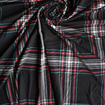 Load image into Gallery viewer, Teal &amp; Poppy Window Pane Plaid Double Brushed Poly
