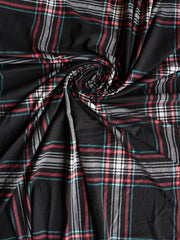 Load image into Gallery viewer, Teal &amp; Poppy Window Pane Plaid Double Brushed Poly
