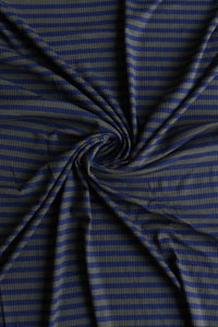 Olive & Navy Yarn Dyed Stripe 4x2 Rib Knit