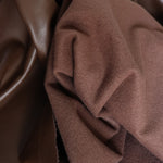 Load image into Gallery viewer, Brown Fleece Backed Vegan Stretch Leather
