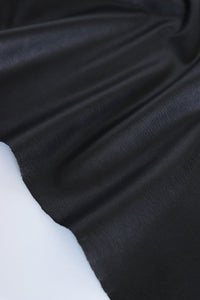 Black Fleece Backed Vegan Stretch Leather