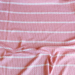 Load image into Gallery viewer, 1.5" Mauve &amp; .5" Ivory Stripe Waffle Sweater Knit
