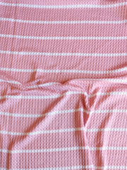 Load image into Gallery viewer, 1.5" Mauve &amp; .5" Ivory Stripe Waffle Sweater Knit
