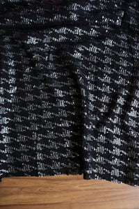 Black & Silver Houndstooth Foil Sweater Knit