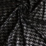 Load image into Gallery viewer, Black &amp; Silver Houndstooth Foil Sweater Knit
