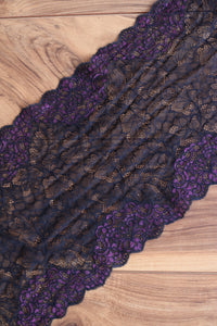 Black & Purple 9" Wide Stretch Lace