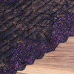 Load image into Gallery viewer, Black &amp; Purple 9&quot; Wide Stretch Lace
