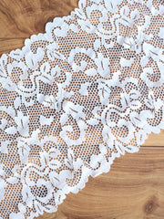 Load image into Gallery viewer, Ivory 9.25&quot; Wide Stretch Lace
