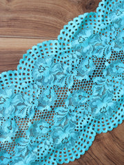 Load image into Gallery viewer, Turquoise 9&quot; Wide Stretch Lace
